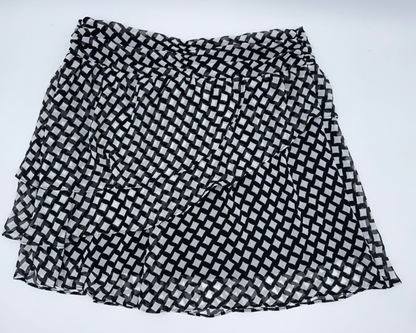 $40 Nine West Women’s Easy Ruffle Skirt - Black/White - Large -New With Tag