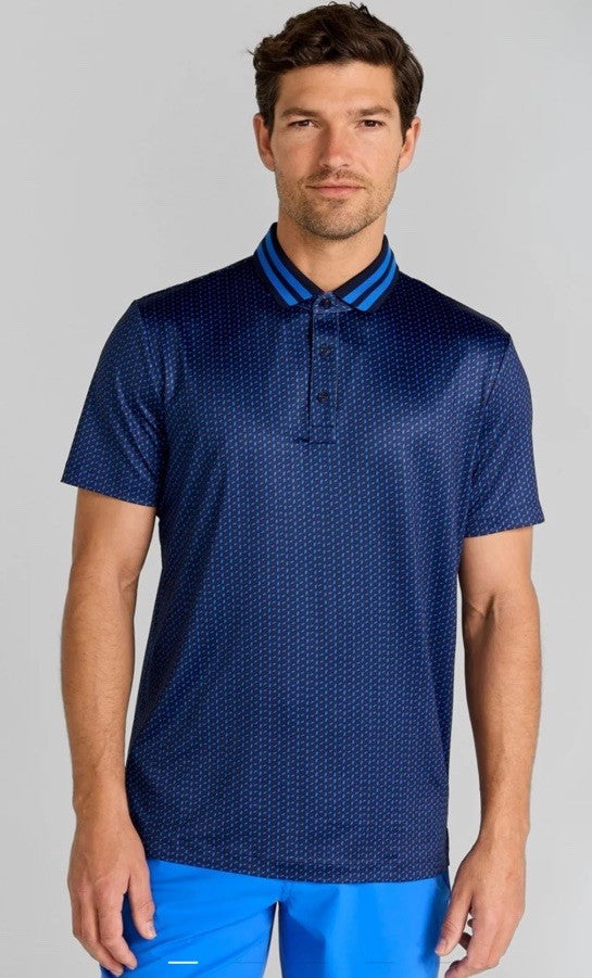 $110 Redvanly Men’s Pascal Golf Performance Polo Shirt-Midnight Navy-Small-New
