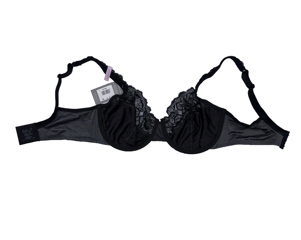 $48 Bali Women’s Lift Lace Desire Underwire Bra Adjustable Comfort U Straps-38D