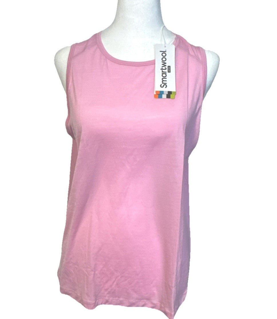$55 Smartwool Women’s Active Ultralite High Neck Tank Shirt- Lt Pink-small-NEW