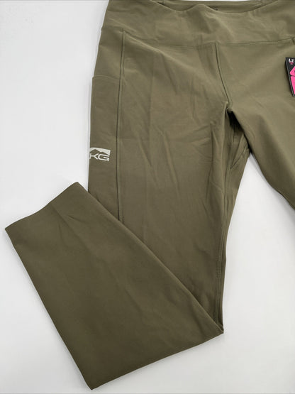 $80 King's Women’s High Waist Freya Leggings Stretch-Leaf Olive-xLarge-New Tags
