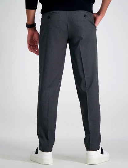 Haggar Men’s Cool Right Performance Flex Slim Fit Flat-Front Pants-Black-32Wx32L