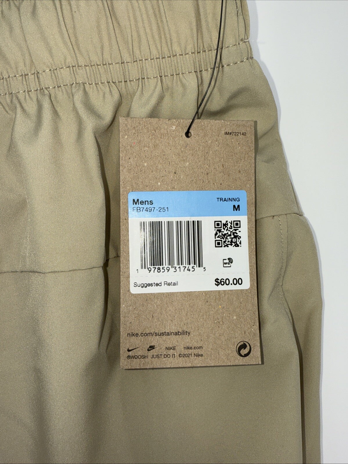 $60 Nike Form Tapered Versatile Pants Lightweight Jogger FB7497-Beige-Medium