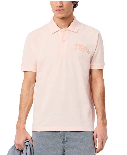 $125 Lacoste Men's Classic Fit Pique Polo - Light Pink - Large- New With Tag