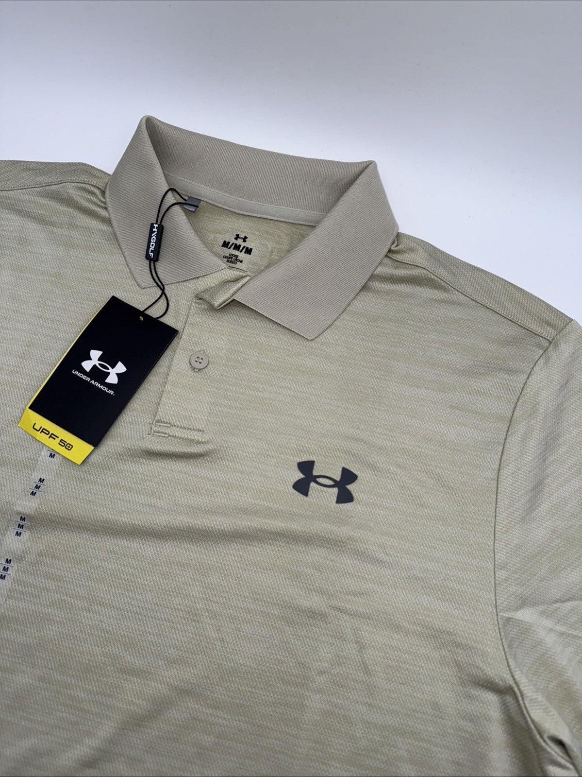 $55 Under Armour UA Men’s Performance Golf Polo Shirt - Beige- Medium - NWT