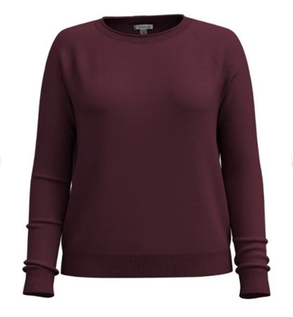$100 Smartwool Women’s Colorblock Sweater-Cherry Heather (Maroon)-Medium -New