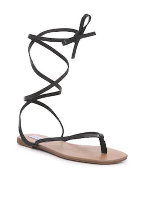 Steve Madden Wynn Lace Up Sandal, Women's Size: 6.5M Black NEW MSRP $60