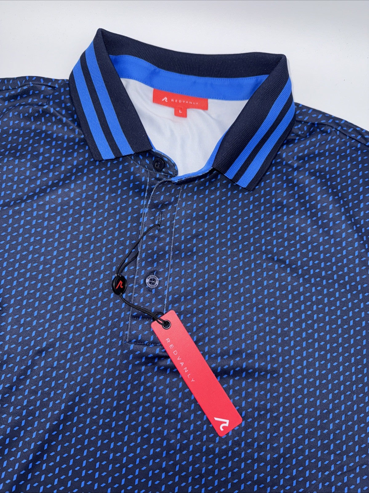 $110 Redvanly Men’s Pascal Golf Performance Polo Shirt-Midnight Navy-Large-New
