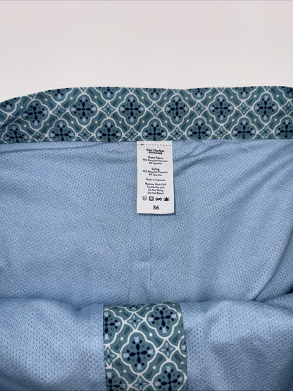 $89 FAIR HARBOR Men’s Sextant Swim Trunk Lined Shorts-Blue Moroccan-Size: 36W