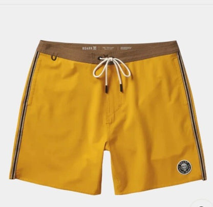 $68 Roark Men’s Chiller 17” Mixtape Boardshorts Trunks-Gold Yellow -30W- New Tag