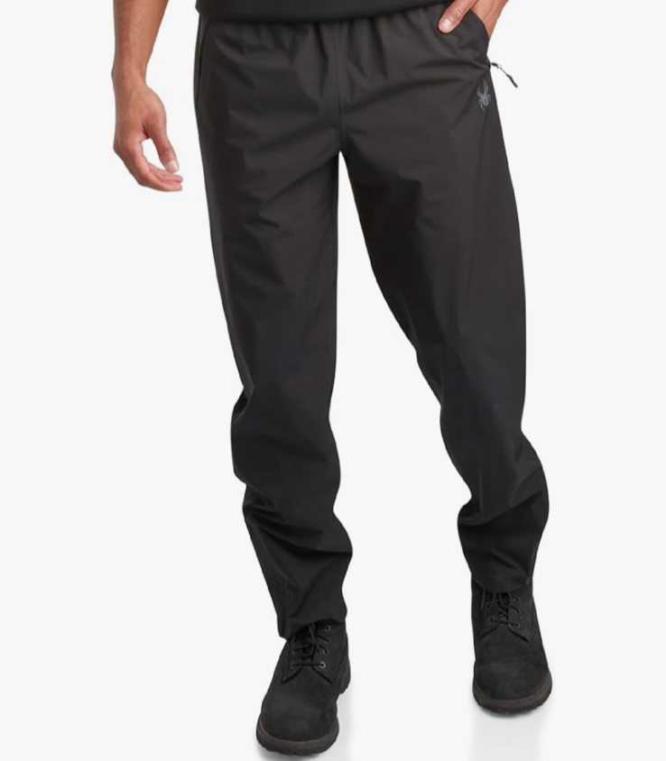 $119 Spyder Men’s Rain Pants Waterproof Hiking Pants - Black - Medium - New