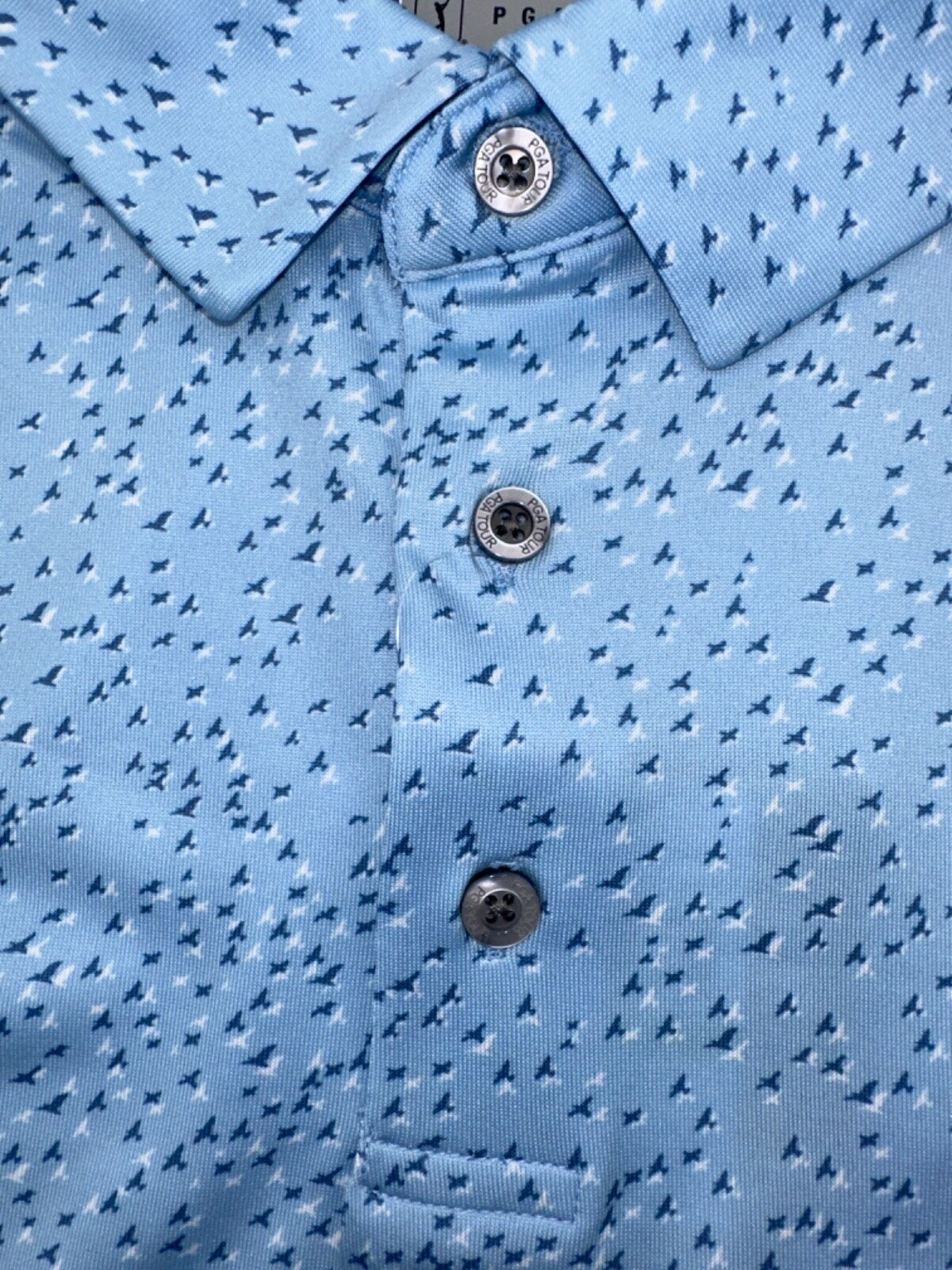 $68 PGA Tour Men’s Pro Series Clear Sky Polo- Blue/White - Large - New With Tag