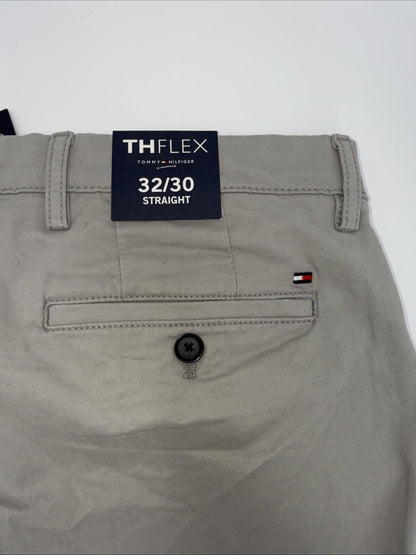 $80 Tommy Hilfiger Men The Flex Chino Cotton Casual Pants -Drizzle Grey-32W 30L