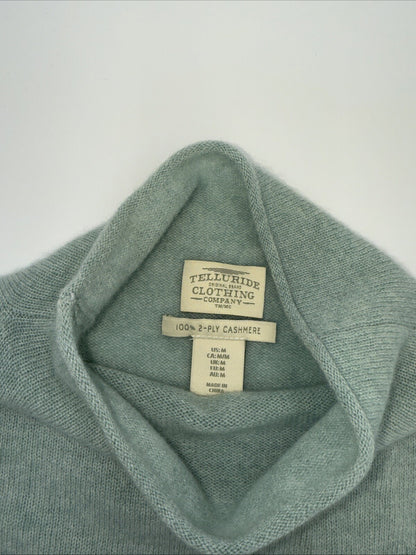 Telluride Clothing Company 2 Ply Cashmere Funnel Neck Sweater-Pistachio-Medium
