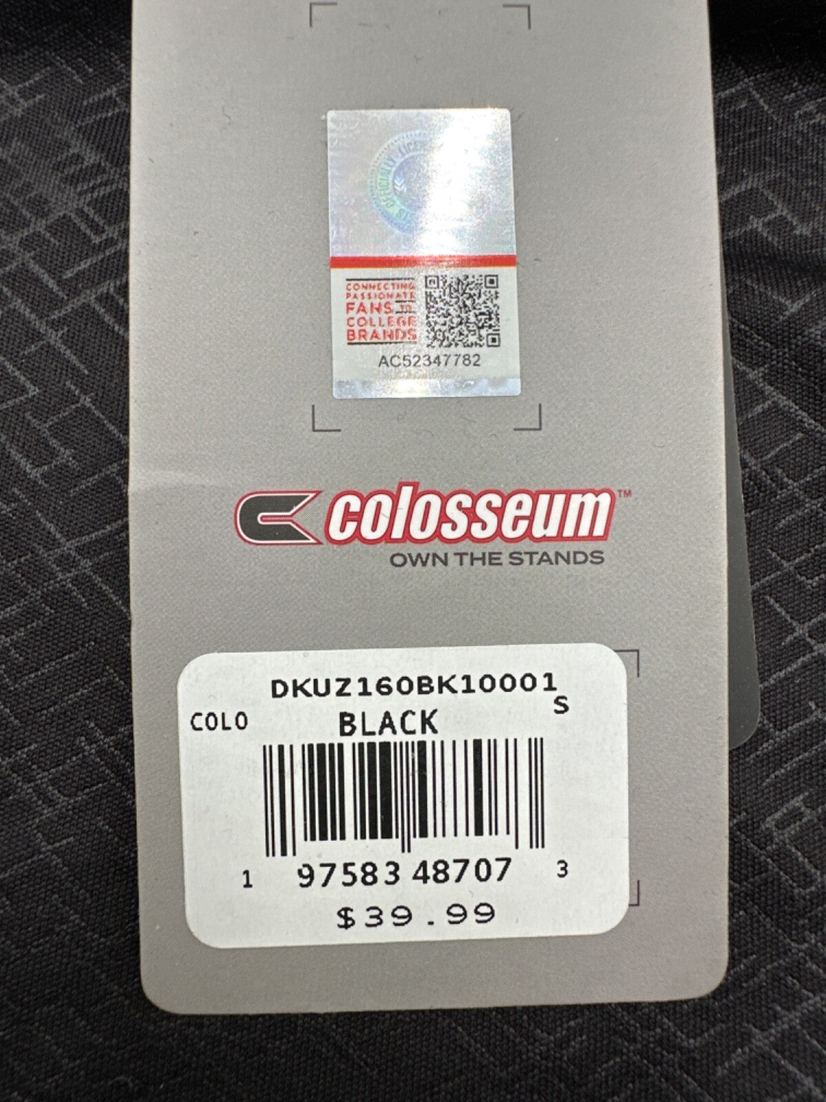 $40 Colosseum Men’s NCAA CU 1/4 Zip Long Sleeve Shirt - Black - Small - New Tag