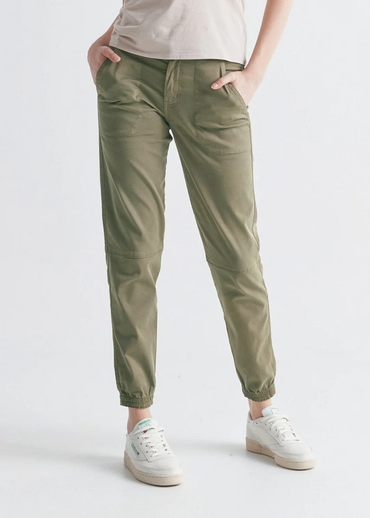 $129 DU/ER Women’s Live Free High Rise Jogger Pant- Size 30W x 28L - Olive -New