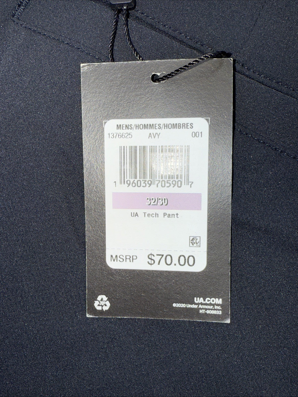 $70 Under Armour Men’s Wicking Golf Flat Front Pants -Black - Size: 32W 30L -New