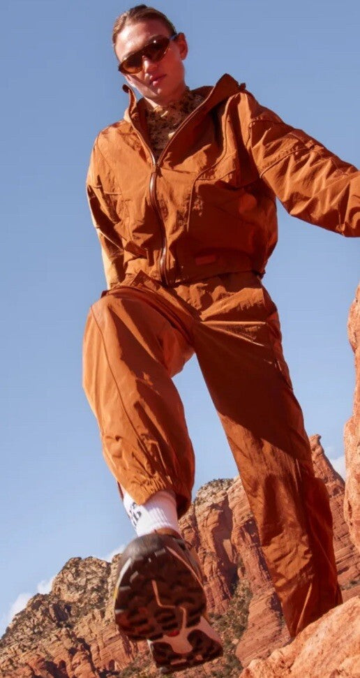 $115 Halfdays Women’s Watson Nylon Cargo Pants baggy Hiking -Caramel-Large-NEW