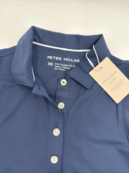 $85 Peter Millar Women’s Sleeveless Banded Polo Shirt - Navy - XSmall- New Tag