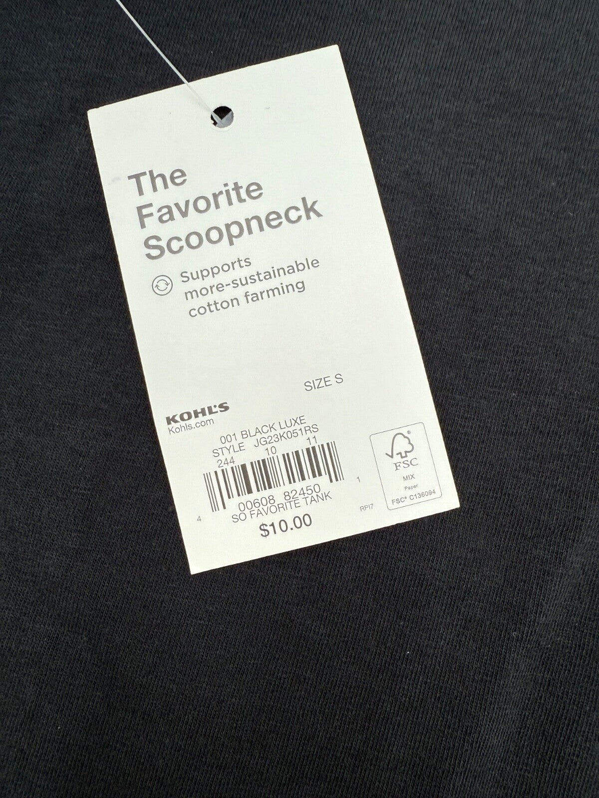 SO Women’s- Favorite Scoopneck Layering Tank- Black Luxe- Small-New Tag