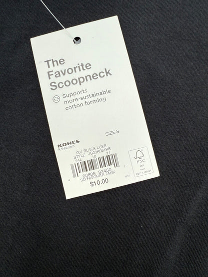 SO Women’s- Favorite Scoopneck Layering Tank- Black Luxe- Small-New Tag