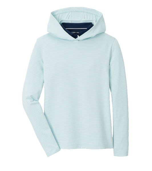 $140 Peter Millar Women's Pine Hoodie - Blue Spruce/Vista White - XSmall- New
