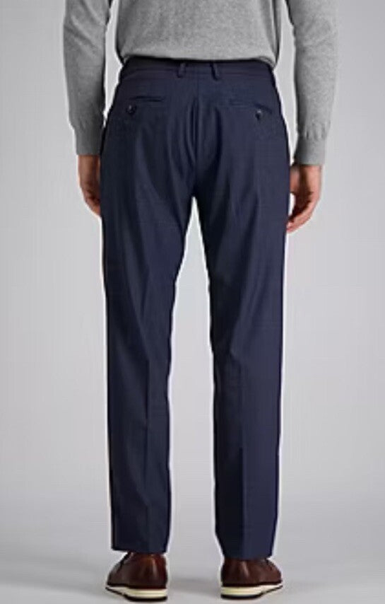 Haggar Men's Windowpane Tailored Fit Suit Separate Pants -Blue Heather- 32W 30L
