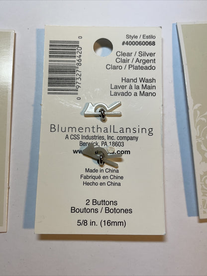 Lot Of 4 Cards La Mode rhinestones 5/8”  Buttons 40060068 Rounded  2-Count