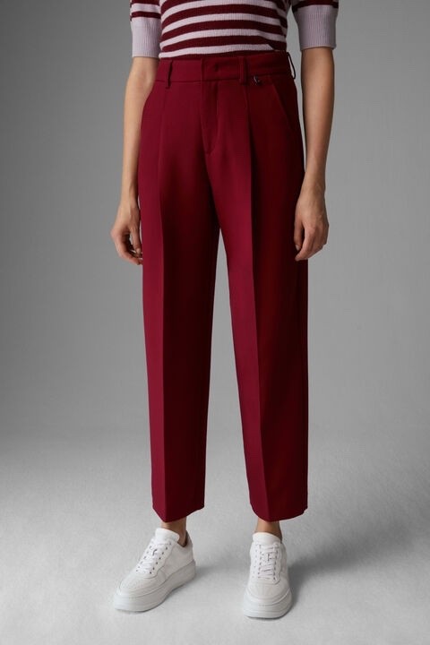 $275 Bogner Women's Fabia Pleated Pants - Bordeaux - Large - New With Tag