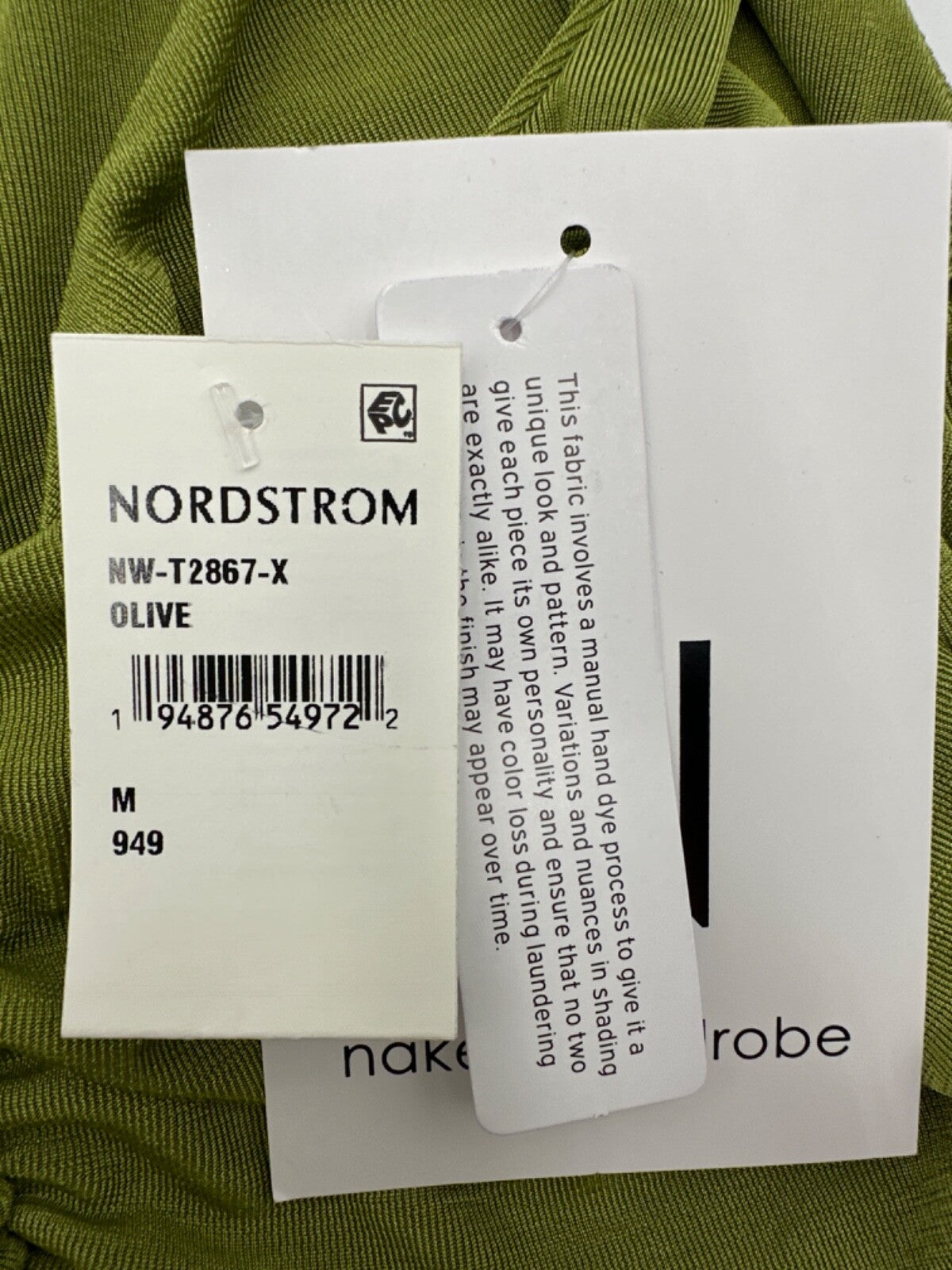 $64 N by Naked Wardrobe Women’s Shirred Crop Top - Olive- Medium- New With Tags