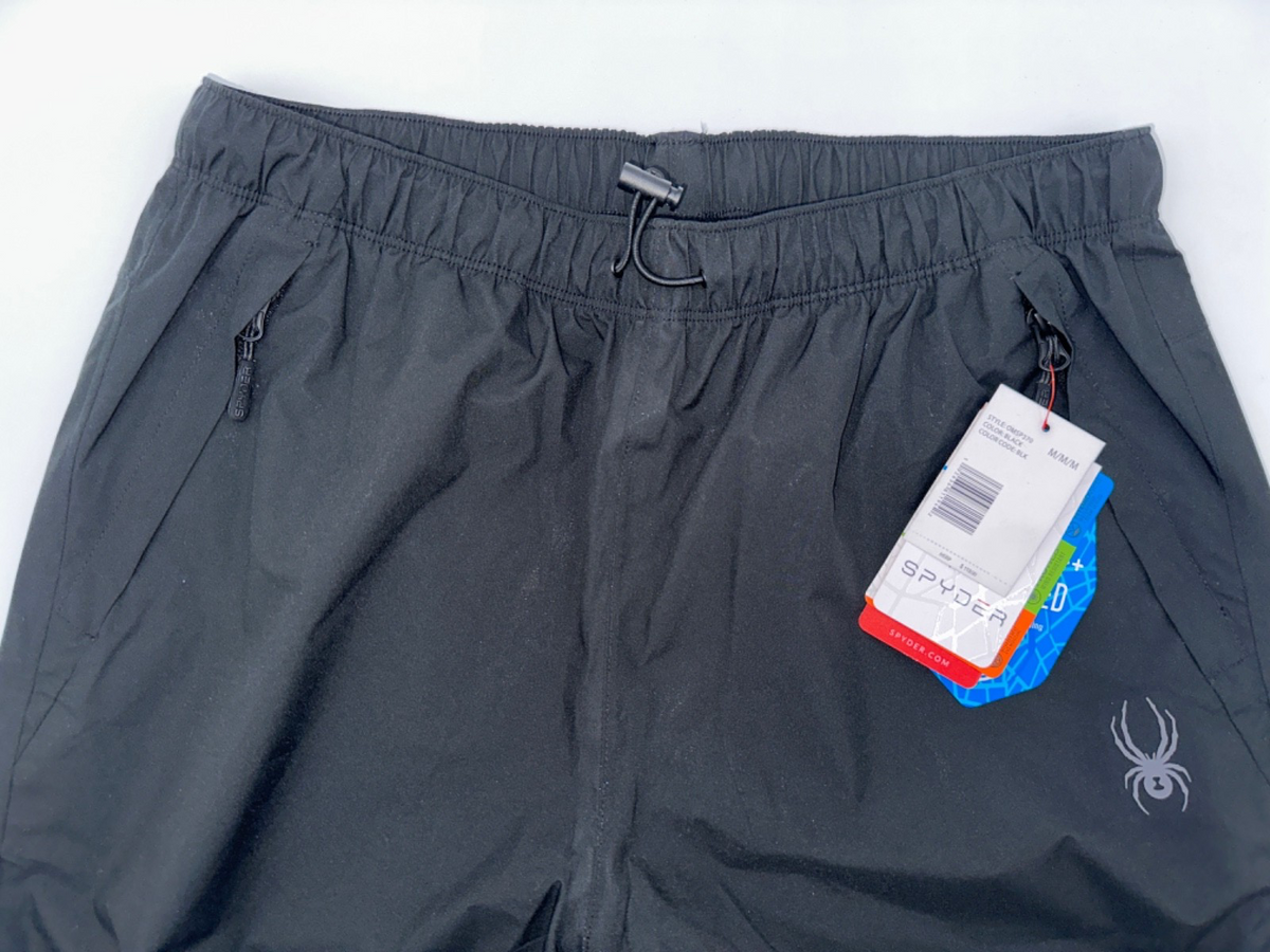 $119 Spyder Men’s Rain Pants Waterproof Hiking Pants - Black - Medium - New