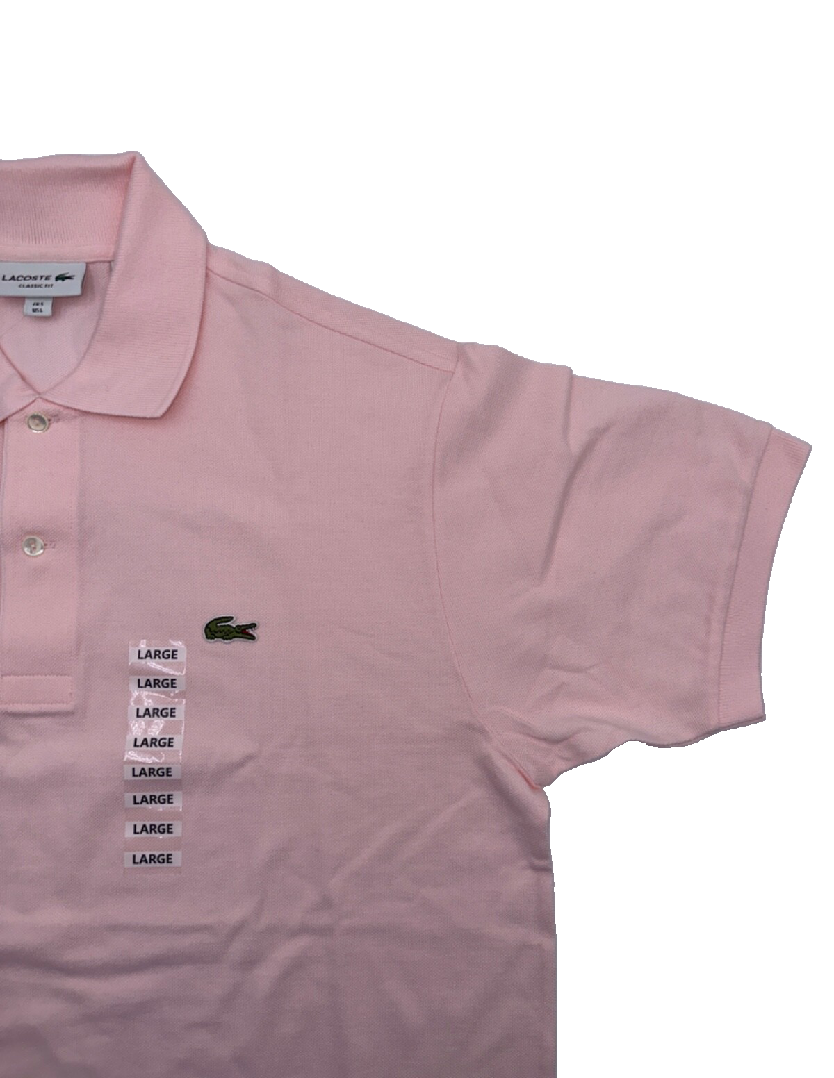 $110 Lacoste Men’s Regular Fit Pima Cotton Polo - Light Pink - Large - New