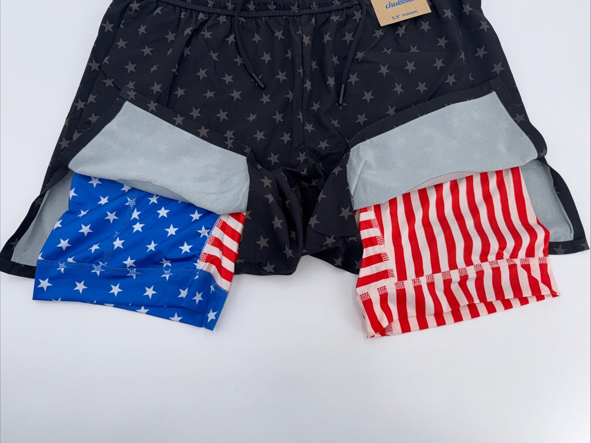$80 Chubbies Men’s The Danger Zone 5.5” Ultimate Training Shorts-Black-Small