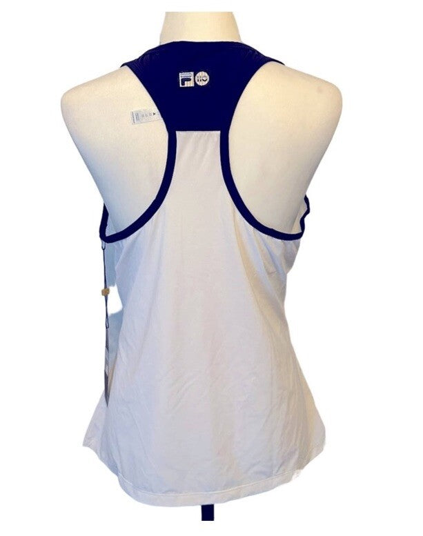 $70 Fila Women's 110 Year Racerback Tank- White- Small  NWT