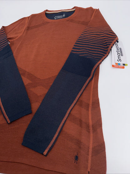 $130 Smartwool Women’s Intraknit Merino Base Layer Crew-Pecan Tan-Medium-New Tag