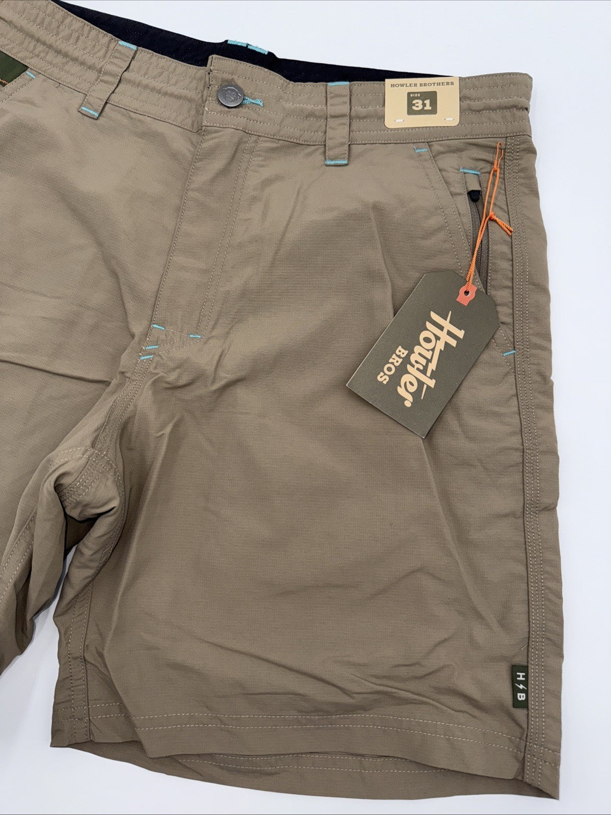 $69 Howler Bros Men's Horizon Hybrid Shorts 2.0 7.5" Inseam- Isotaupe- 31W - New