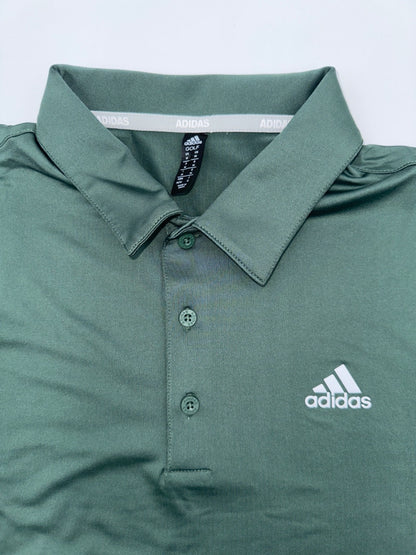 $65 Adidas Men's Solid Golf Polo Shirt - Green Oxide - Medium - New With Tags