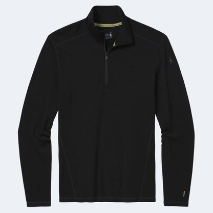 $120 Smartwool Men's Classic Thermal Merino 1/4 Zip Base Layer Top-Black-Small