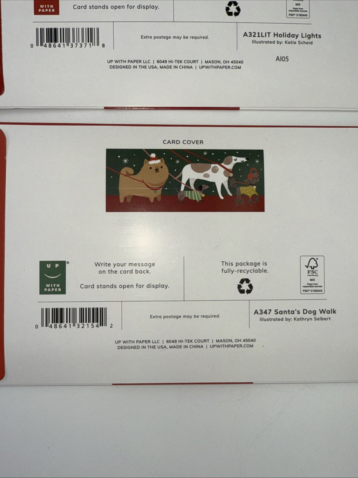 Lot Of 2 Up With Paper 3D Pop-Up Christmas Cards- Combo B- Over $30 Retail!