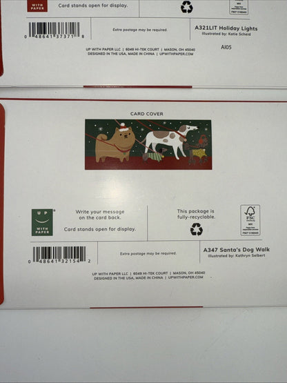 Lot Of 2 Up With Paper 3D Pop-Up Christmas Cards- Combo B- Over $30 Retail!