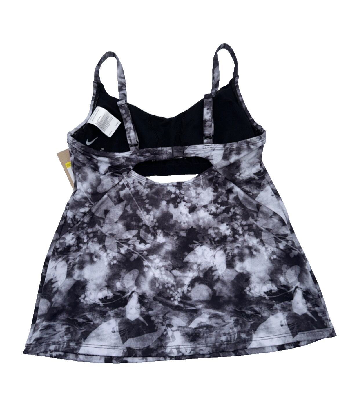 $66 Nike Women's Floral Tie Dye V Neck Tankini Swim Top - Black - Small - New