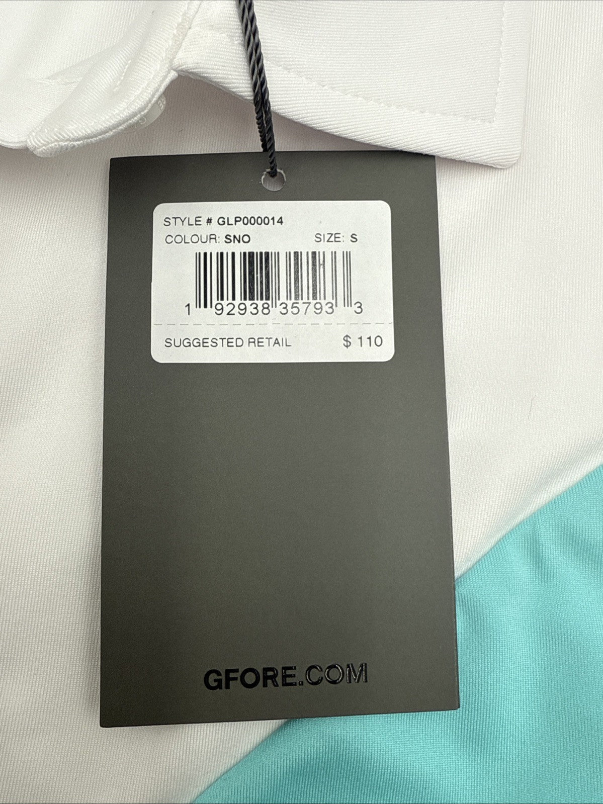 $110 G/Fore Tech Stretch Jersey Golf Sleeveless Polo -white/Blue- Small- New Tag