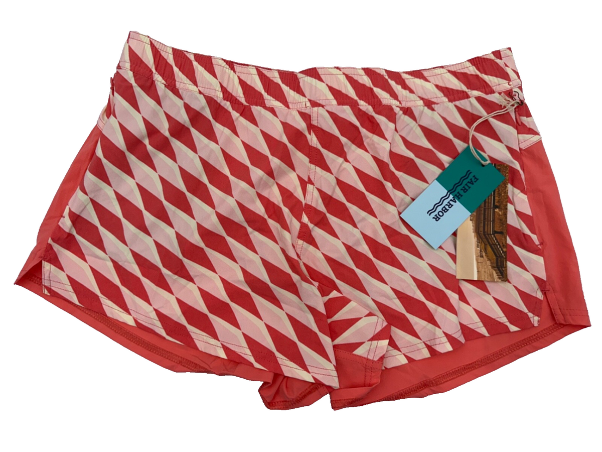 $62 Fair Harbor Women's Atlantique Short 2.5” - Coral Seabay - Large - New