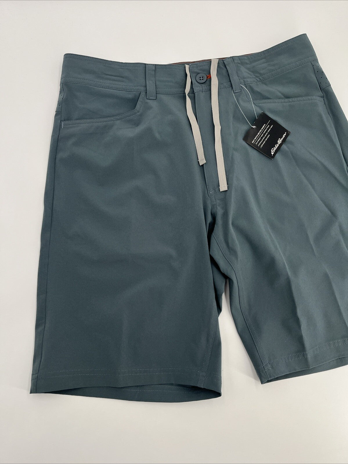 $90 Eddie Bauer Mr Guide Throwline 10" Shorts Lightweight-Graphite-Size: 32W-New