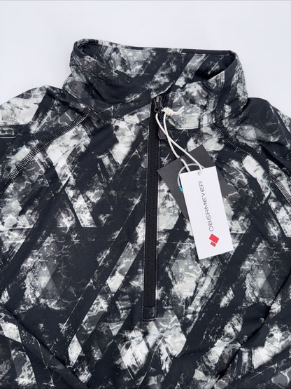$119 Obermeyer Men’s Flex 1/4-Zip Mid-Layer Top- Descent Black/White - Medium