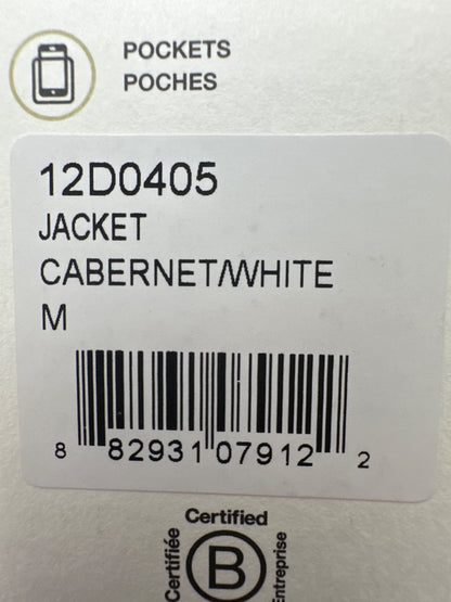 $68 Mondetta Women's Club Lightweight Jacket - Cabernet/White - Medium - New