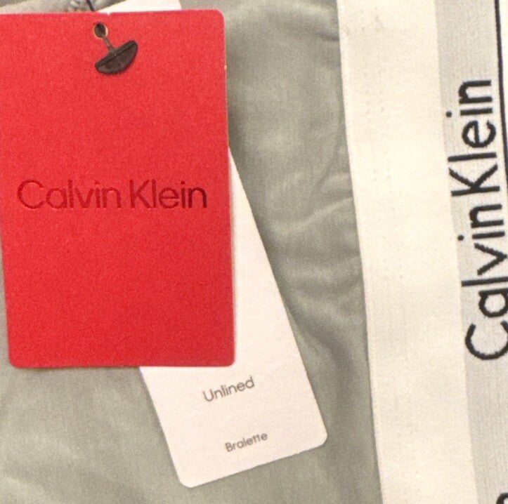 Calvin Klein Women's Modern Cotton Unlined Bralette F3785- Sage Meadow- Medium
