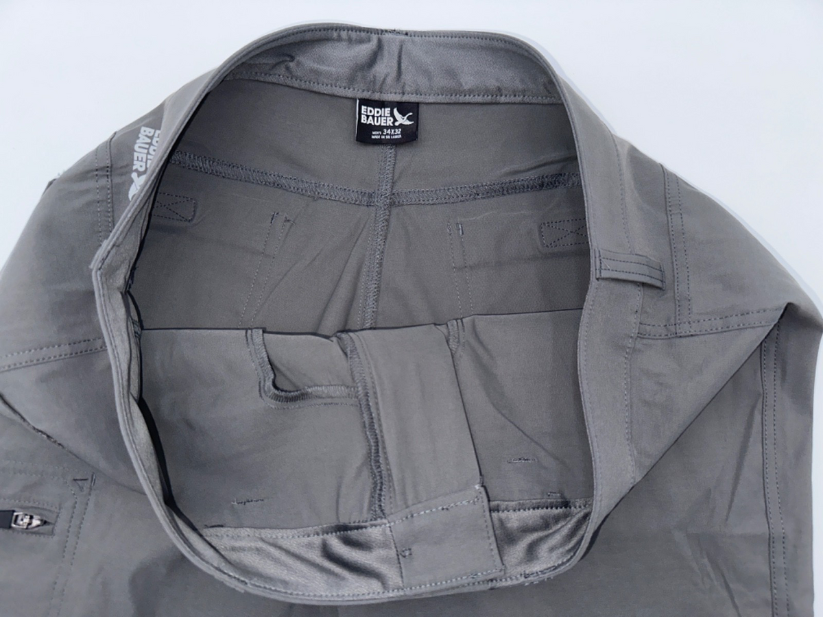 $70 Eddie Bauer Men's Rainier Tech Pants - Dark Smoke - Size 34W x 32W - New