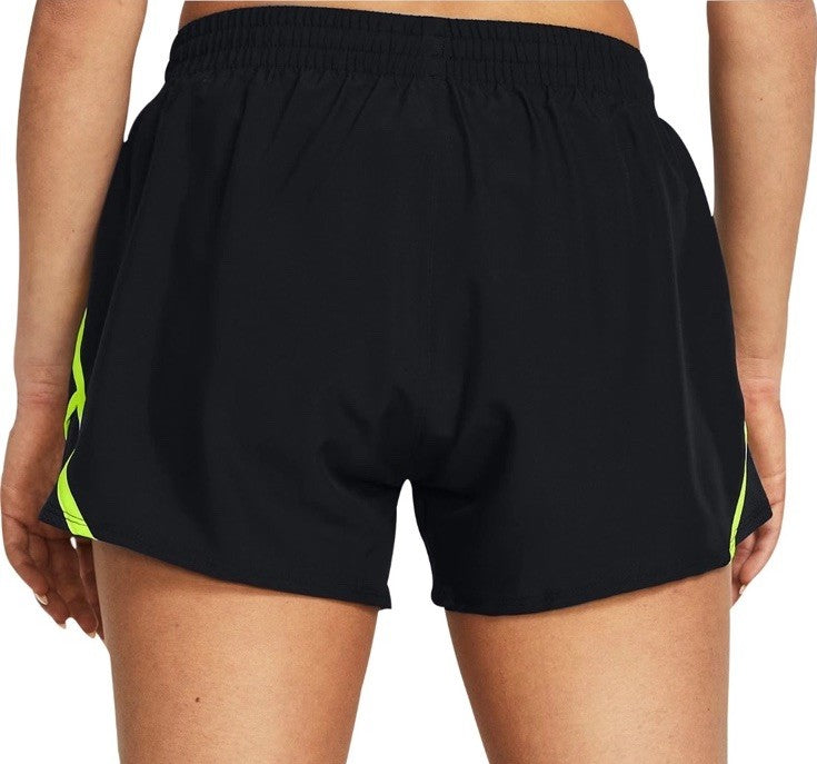 Under Armour Women’s Running Shorts 3 Inch Lightweight Zip Pocket-Black- Medium