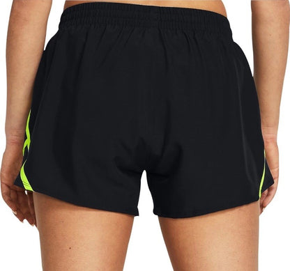 Under Armour Women’s Running Shorts 3 Inch Lightweight Zip Pocket-Black- Medium